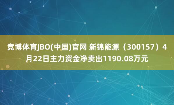 竞博体育JBO(中国)官网 新锦能源（300157）4月22日主力资金净卖出1190.08万元
