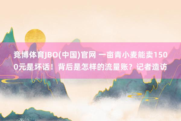 竞博体育JBO(中国)官网 一亩青小麦能卖1500元是坏话！背后是怎样的流量账？记者造访