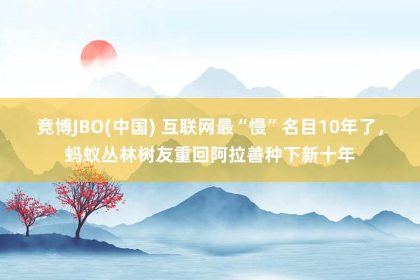 竞博JBO(中国) 互联网最“慢”名目10年了，蚂蚁丛林树友重回阿拉善种下新十年
