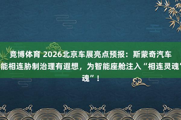 竞博体育 2026北京车展亮点预报：斯蒙奇汽车智能相连胁制治理有遐想，为智能座舱注入“相连灵魂”！