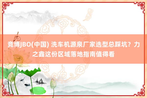 竞博JBO(中国) 洗车机源泉厂家选型总踩坑？力之鑫这份区域落地指南值得看