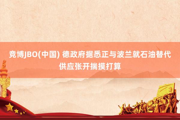 竞博JBO(中国) 德政府据悉正与波兰就石油替代供应张开揣摸打算
